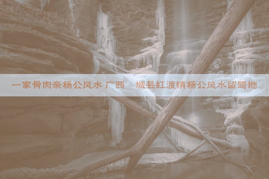 一家骨肉亲杨公风水 广西忻城县红渡镇杨公风水留题地